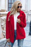 Women's Full Lapel Collar Sherpa Coat - Deep Red - Sherpa Coat - 5XL - Polyester - image 9