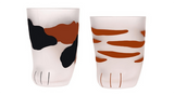 Funki Buys | Glasses | Cute Cat Paw Glass Coffee Cup Sets - Black - Paw Cup / 4 Pcs / Frosted Glass - image 14