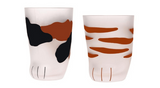 Funki Buys | Glasses | Cute Cat Paw Glass Coffee Cup Sets - Black - Paw Cup / 4 Pcs / Frosted Glass - image 13