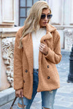 Women's Full Lapel Collar Sherpa Coat - Camel - Sherpa Coat - 5XL - Polyester - image 34