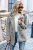 Women's Full Lapel Collar Sherpa Coat - Khaki - Sherpa Coat - 5XL - Polyester - image 46