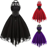 Women's Gothic Punk Lace Party Dress - Black - Dress - 5XL - Lace + Polysester - image 9