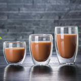 Glass Double Wall Borosilicate Mug Sets - Clear - 250ML 2PCS Coffee Cup Set - Borosilicate Glass - image 9