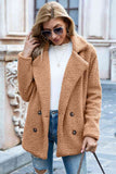 Women's Full Lapel Collar Sherpa Coat - Khaki - Sherpa Coat - 5XL - Polyester - image 35