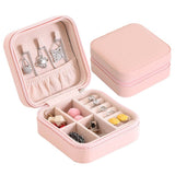 Small Travel Jewelry Box Zip Up - Light Pink - Travel Jewelry Case - PU Leather - image 2