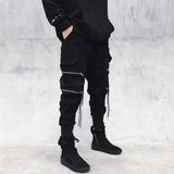 Men's Gothic Punk Hip Hop Cargo Pants - Black - XXXL - Polyester - image 9