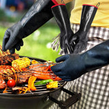 Funki Buys | Gloves | BBQ Smoker Protective ... - Black/Red - Heat Resistant Griller Gloves / 14 inches / Neoprene - image 14