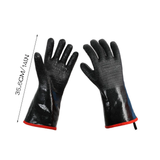 Funki Buys | Gloves | BBQ Smoker Protective G... - Black/Red - Heat Resistant Griller Gloves / 14 inches / Neoprene - image 9