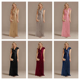 Women's Elegant Long Sequin Dress - Burgundy - Evening Dress - 22 - Polyester Sequin - image 50
