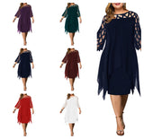 Women's Plus Size Lace Mesh Midi Dress - Black - Evening Dress - 6XL - Chiffon/Lace - image 32
