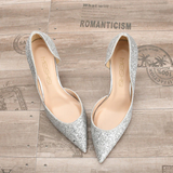 Women's Elegant Glitter Wedding Shoes - Black - Glitter Wedding Heels - 43 B - PU Leather - image 38