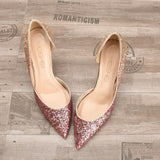 Women's Elegant Glitter Wedding Shoes - Black - Glitter Wedding Heels - 43 B - PU Leather - image 41