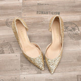 Women's Elegant Glitter Wedding Shoes - Black - Glitter Wedding Heels - 43 B - PU Leather - image 35