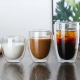 Glass Double Wall Borosilicate Mug Sets - Clear - 250ML 2PCS Coffee Cup Set - Borosilicate Glass - image 4