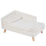 Luxury Dog Cat Raised Chaise Lounge - White - 1 / Chase Pet Lounge / Medium - Plush - image 7