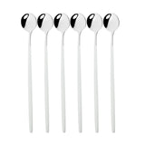 Stainless Steel Long Handled Spoons 6Pc - Silver/White  - Round Long Handled Spoons - 7.87" - Stainless Steel - image 8
