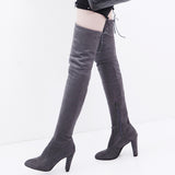 Funki Buys | Boots | Women's Thigh High Over Knee Lo... - Black - Over Knee Suede Boots / 10.5 B / Suede PU Leather - image 8