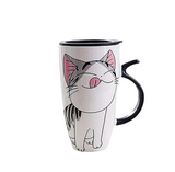 Large 20oz Ceramic Cat Mug + Spoon Lid - White - Pattern 3 -/Cat Mug - 20oz - Porcelain - image 40