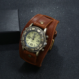 Men's Casual Roman Punk Retro Watch - Light Brown - Punk Watch - M - Stainless Steel / PU Leather - image 4