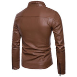 Men's Motorcycle Faux Leather Jacket - Black - Jacket - 4XL - PU Leather - image 18