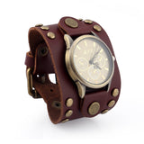 Men's Women's Wide Band Punk Watch - Dark Brown - Punk Watch - 10.23" - Alloy / Leather - image 12