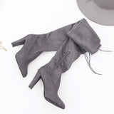 Funki Buys | Boots | Women's Thigh High Over Knee L... - Black - Over Knee Suede Boots / 10.5 B / Suede PU Leather - image 10
