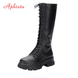Funki Buys | Boots | Women's Knee-High Platform Lace Up Boot - White - Boots / 12 B / PU Leather - image 37