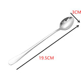 Stainless Steel Long Coffee Spoons 6Pcs - Silver - 6pcs - Pointed Head - Large - Stainless Steel - image 6