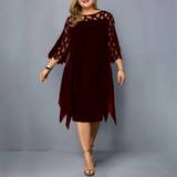 Women's Plus Size Lace Mesh Midi Dress - Black - Evening Dress - 6XL - Chiffon/Lace - image 17