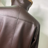 Men's Warm Faux Fur and Leather Jacket - Apricot - Faux Leather Jacket - 5XL - PU Leather Fleece - image 15