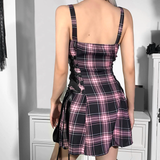 Women's Fairy Grunge Plaid Mini Dress - White - Mini Dress - XXXL - Polyester - image 17