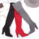 Funki Buys | Boots | Women's Thigh High Over Knee L... - Black - Over Knee Suede Boots / 10.5 B / Suede PU Leather - image 42