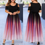 Women's Plus Size Prom Gradient Dress - Red - Dress - 6XL - Polyester/Chiffon/Spandex - image 3
