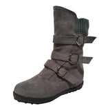 Funki Buys | Boots | Women's Buckled Suede Snow Ankle Boots - Gray : Suede Ankle Boot / 43 B / PU Suede Leather - image 40