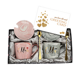 Mr and Mrs Coffee Mugs Bridal Gift-Set - Pink/Grey - Xiekoubei - Mr and Mrs 2 Cup Set - 400ml - Ceramic - image 38