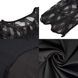 Women's Plus Size Lace Mesh Midi Dress - Black - Evening Dress - 6XL - Chiffon/Lace - image 36
