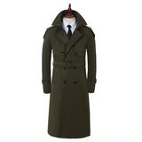 Men's Long Windbreaker Trench Coat - Green - Long Trench Coat - 9XL - Polyester - image 18