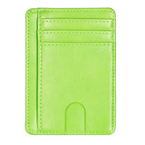 Unisex Slim RFID Leather Card Cases - Green - Card Holder Wallet - 4.53 x 3.15 x 0.2'' - PU Leather - image 8