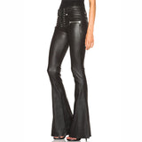 Women's Elegant Chic Faux Leather Pants - Black - 5XL - PU Leather - image 5