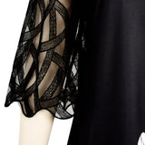 Women's Plus Splice Flower Print Blouse - Black - Flower Tunic Shirt - 8XL - Polyester - image 13