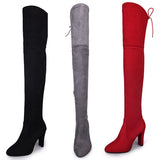 Funki Buys | Boots | Women's Thigh High Over Knee L... - Black - Over Knee Suede Boots / 10.5 B / Suede PU Leather - image 43
