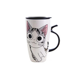 Large 20oz Ceramic Cat Mug + Spoon Lid - White - Pattern 4 / Cat Mug - 20oz - Porcelain - image 39