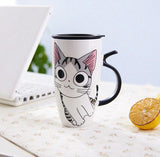 Large 20oz Ceramic Cat Mug + Spoon Lid - White - Pattern 1 / Cat Mug - 20oz - Porcelain - image 16