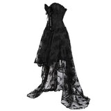 Women's Black Victorian Corset Dress - Black - 1 / Corset + Skirt - 6XL - Polyester Lace - image 3