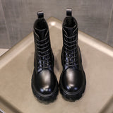 Funki Buys | Boots | Women's Lace-up Chunky Combat Boots - Black - Ankle / With Plush Inner / 43 B / PU Leather - image 32