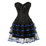 Women's Victorian Corset Dress 2Pcs Set - Black - 1 / Corset / Black Skirt - 6XL - Polyester - image 29