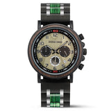 Men's Wooden Quartz Wrist Stop Watch - Green/Black - E03-1 1 / Wood Watch - Wood/Stainless Steel - image 6