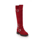Women's Plush Knee High Boots - Brown - Knee High Boots - 11 B - PU Suede Leather - image 13