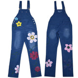 Women's Floral Denim Suspender Overalls - Blue - Dark Blue / Flower Overalls - XXXXXL - Polyester Denim - image 10