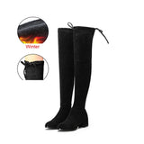 Women's Thigh Tie Block Heel Boots - Black - 1 - 3cm - No Plush Boots - 42 B - PU Leather - image 19